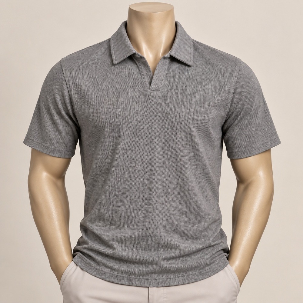 Ben Sherman Mens Khaki/ Brown Knit Johnny Collar Short Sleeve Polo Size M